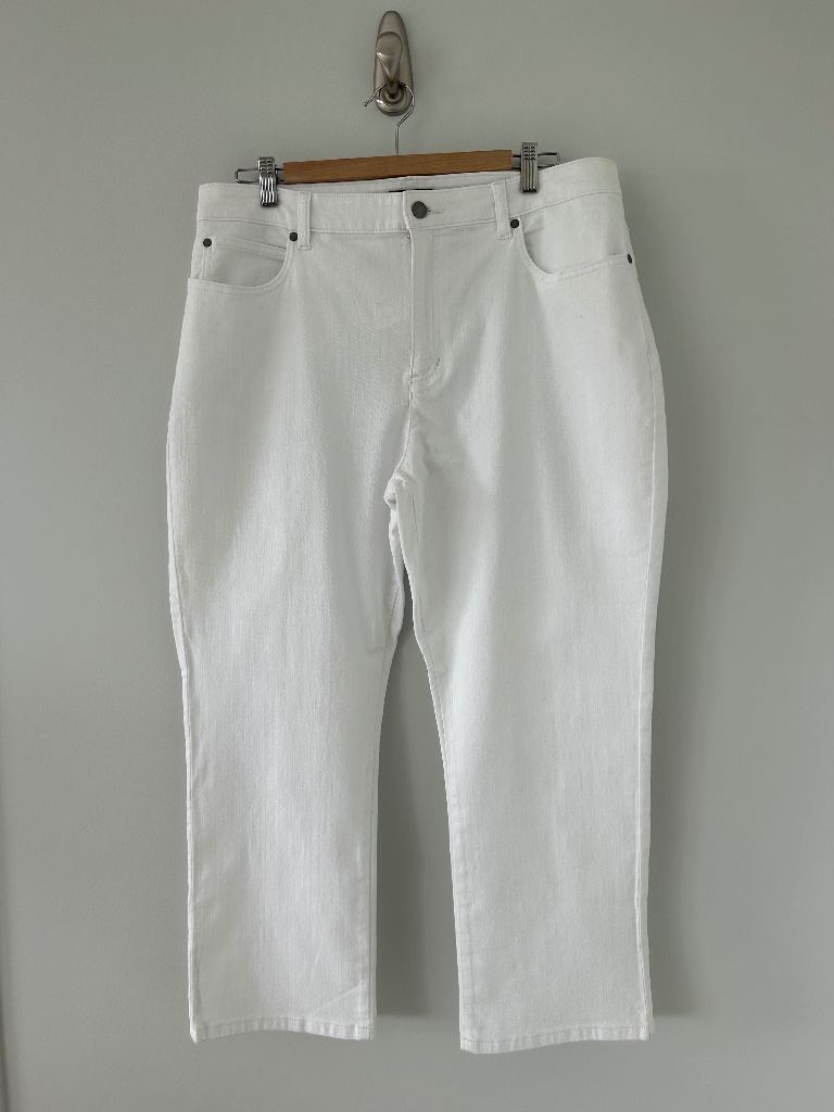 Nwt Eileen Fisher White Organic Cotton Stretch Bootcut Jeans Sz 16